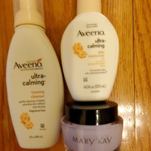 Mary Kay & Aveeno (cleanser, moisturizer, and gel)